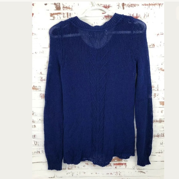 Sparrow Anthropologie Blue Cable Knit Sweater - Picture 3 of 5